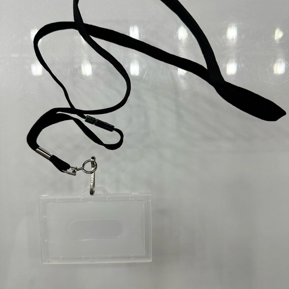 Black Lanyard with Clear ID Holder